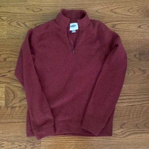 Red men’s old navy quarter zip sweater